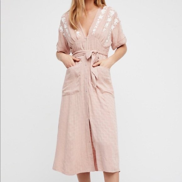 ❤️NWT Free People embroidered midi dress - Picture 6 of 8